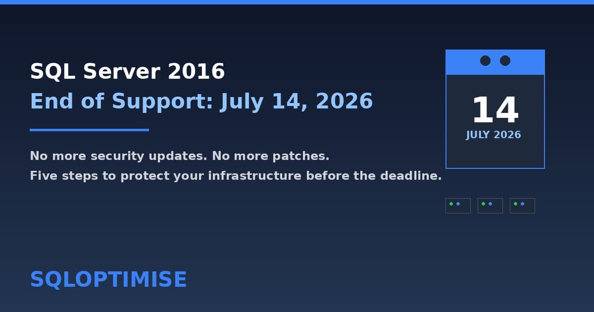 SQL Server 2016 End of Support: What You Need to Do Before July 14, 2026